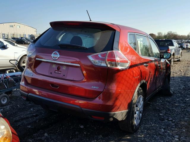 KNMAT2MV7FP502713 - 2015 NISSAN ROGUE S RED photo 4