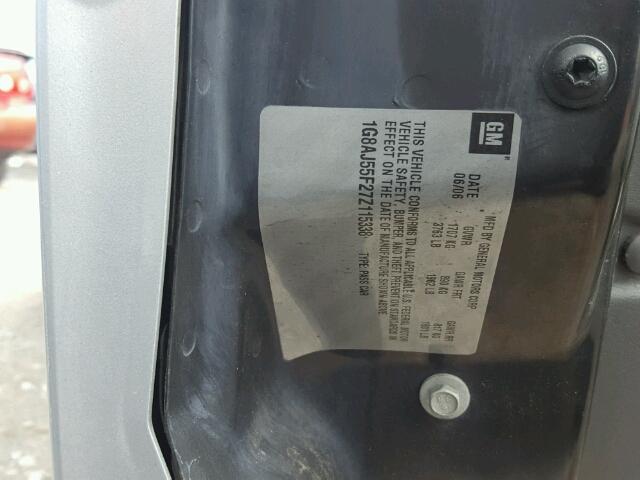 1G8AJ55F27Z115338 - 2007 SATURN ION LEVEL GRAY photo 10