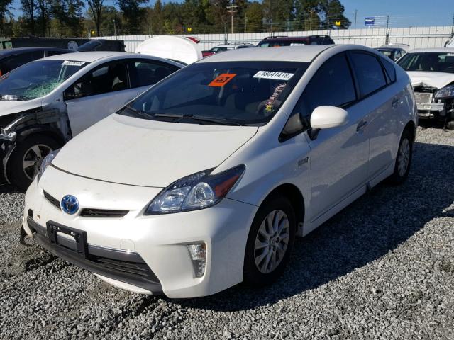 JTDKN3DP9D3043310 - 2013 TOYOTA PRIUS PLUG WHITE photo 2