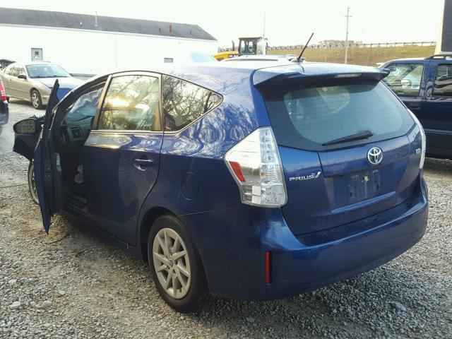 JTDZN3EUXE3354720 - 2014 TOYOTA PRIUS V BLUE photo 3