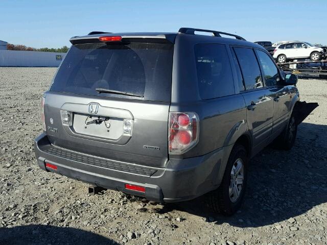 5FNYF18108B503870 - 2008 HONDA PILOT LX GRAY photo 4