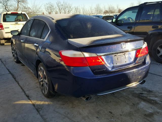 1HGCR2F58EA278682 - 2014 HONDA ACCORD SPO BLUE photo 3