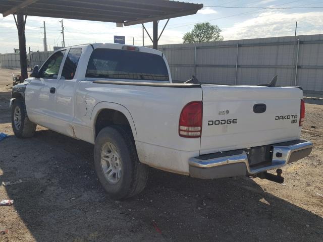 1D7GL42K84S698336 - 2004 DODGE DAKOTA SLT WHITE photo 3