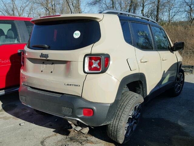 ZACCJBDT1FPB50549 - 2015 JEEP RENEGADE L TAN photo 4