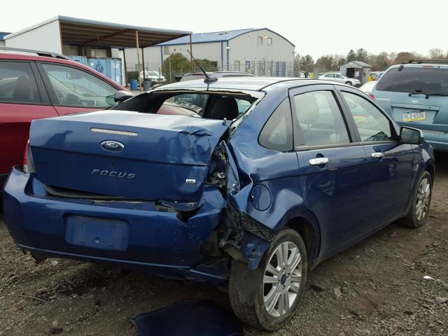 1FAHP35N28W231968 - 2008 FORD FOCUS SE BLUE photo 4