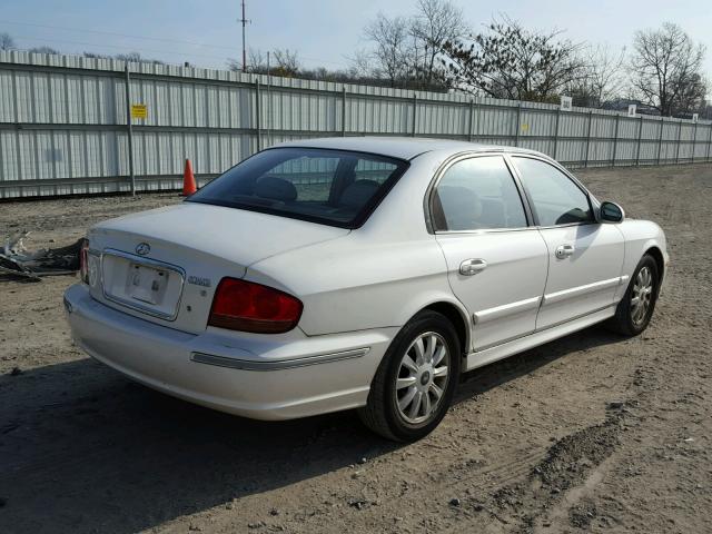 KMHWF35H73A882237 - 2003 HYUNDAI SONATA GLS WHITE photo 4