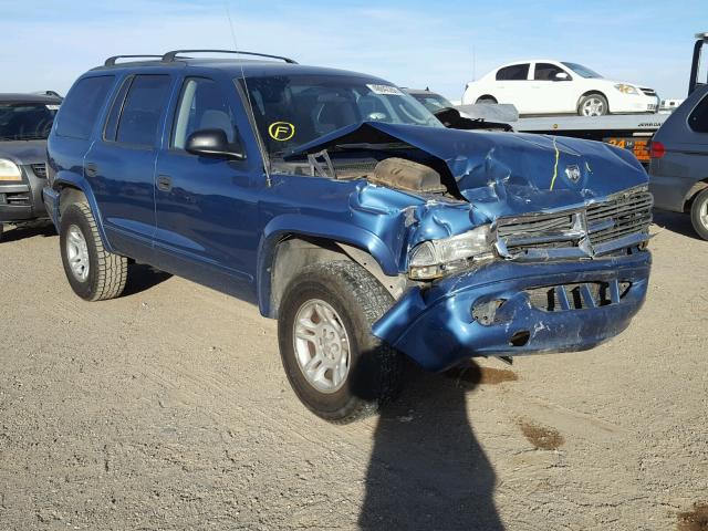 1D4HS48N03F603300 - 2003 DODGE DURANGO SL BLUE photo 1