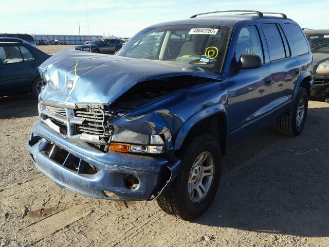 1D4HS48N03F603300 - 2003 DODGE DURANGO SL BLUE photo 2