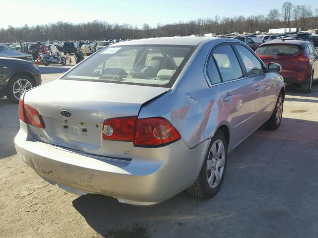 KNAGE123685172042 - 2008 KIA OPTIMA LX SILVER photo 4