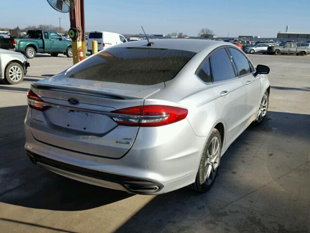 3FA6P0T92HR254469 - 2017 FORD FUSION SE SILVER photo 4