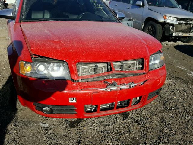 WAUPL68E54A228839 - 2004 AUDI S4 RED photo 9