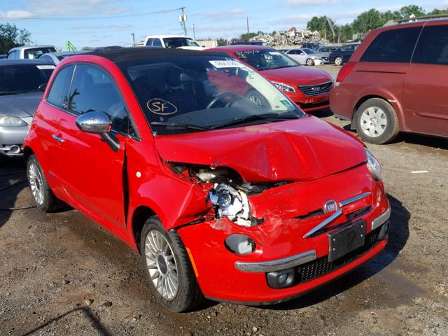 3C3CFFER1CT362291 - 2012 FIAT 500 LOUNGE RED photo 1