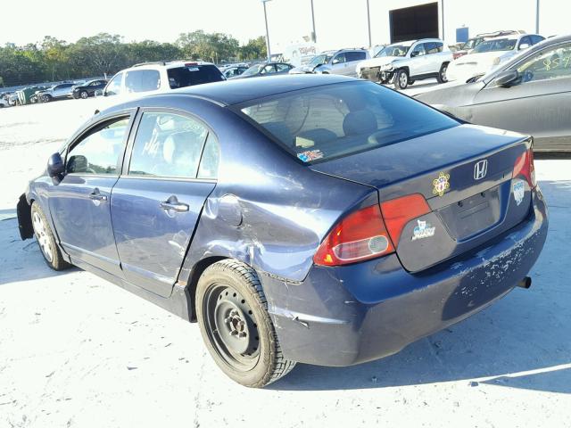 1HGFA16528L065864 - 2008 HONDA CIVIC LX BLUE photo 3