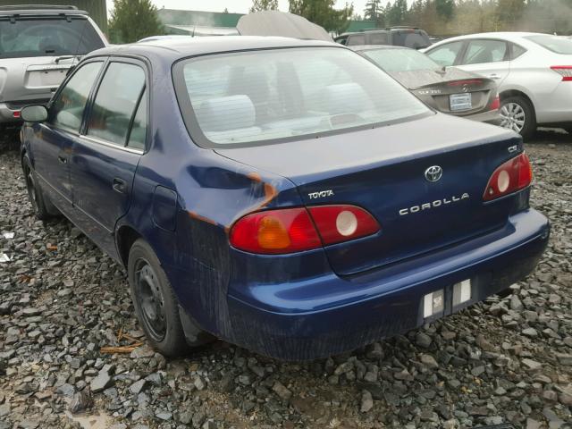 1NXBR12E21Z547029 - 2001 TOYOTA COROLLA CE BLUE photo 3