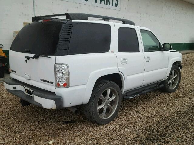 1GNEK13T85R263696 - 2005 CHEVROLET TAHOE K150 WHITE photo 4