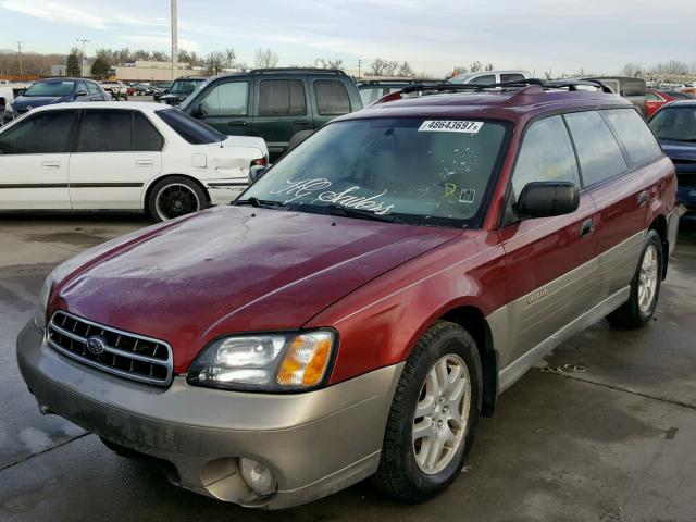 4S3BH665026664905 - 2002 SUBARU LEGACY OUT RED photo 2