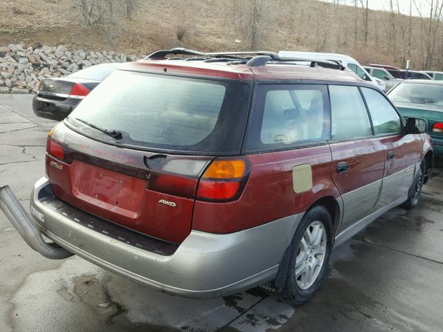 4S3BH665026664905 - 2002 SUBARU LEGACY OUT RED photo 4