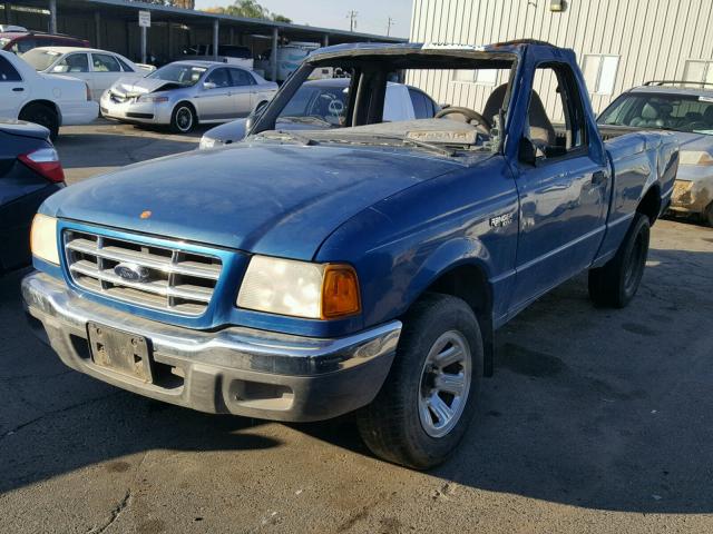1FTYR10C31PA01368 - 2001 FORD RANGER BLUE photo 2