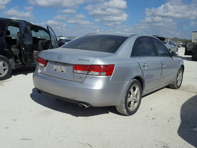 5NPEU46F37H163140 - 2007 HYUNDAI SONATA SE SILVER photo 4