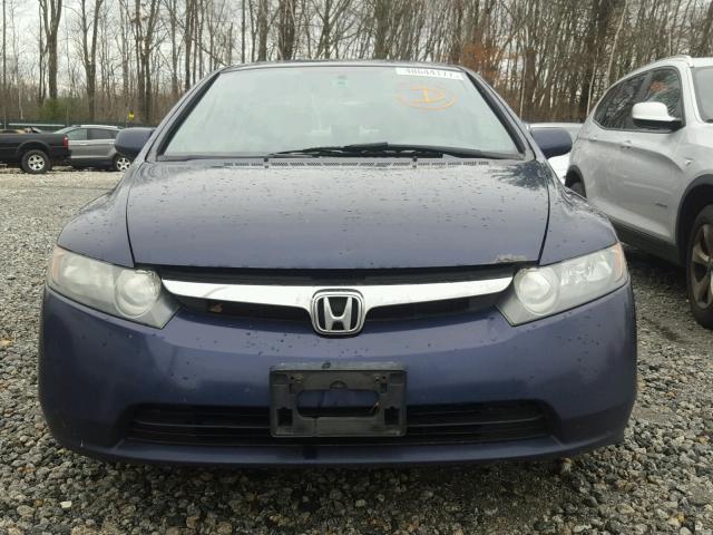 1HGFA16527L041580 - 2007 HONDA CIVIC LX BLUE photo 9