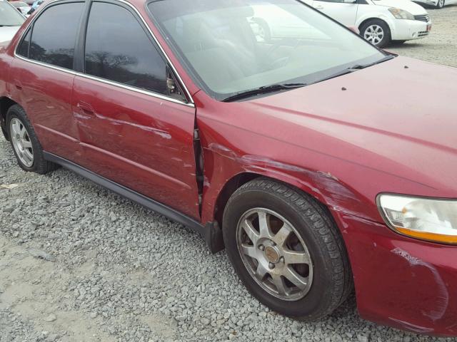 JHMCG56702C032439 - 2002 HONDA ACCORD SE RED photo 9