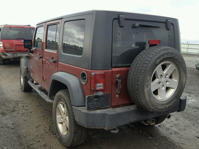 1J4BA3H18AL169276 - 2010 JEEP WRANGLER U MAROON photo 3