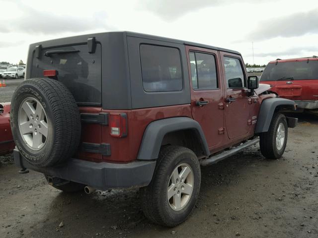 1J4BA3H18AL169276 - 2010 JEEP WRANGLER U MAROON photo 4
