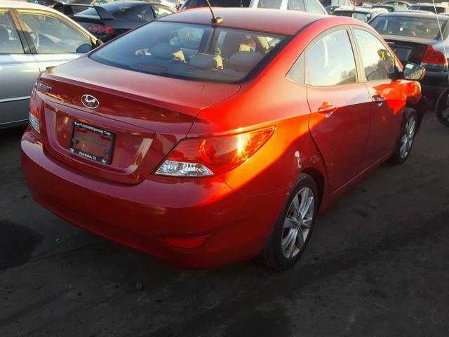 KMHCU4AE6DU321022 - 2013 HYUNDAI ACCENT GLS RED photo 4