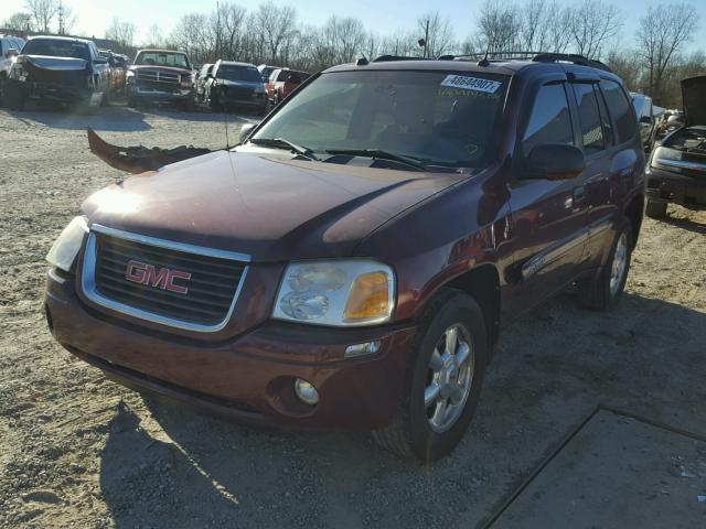 1GKDT13S642424373 - 2004 GMC ENVOY MAROON photo 2