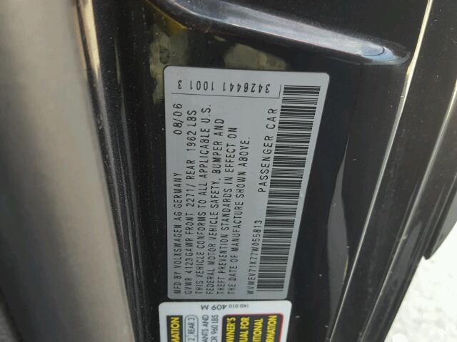 WVWEV71K77W055813 - 2007 VOLKSWAGEN NEW GTI BLACK photo 10