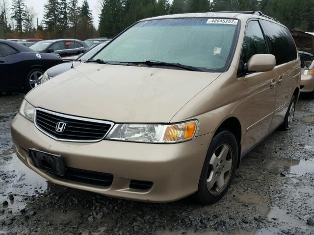 2HKRL1867YH010665 - 2000 HONDA ODYSSEY EX GOLD photo 2