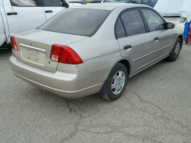 1HGES15501L045872 - 2001 HONDA CIVIC LX GOLD photo 4