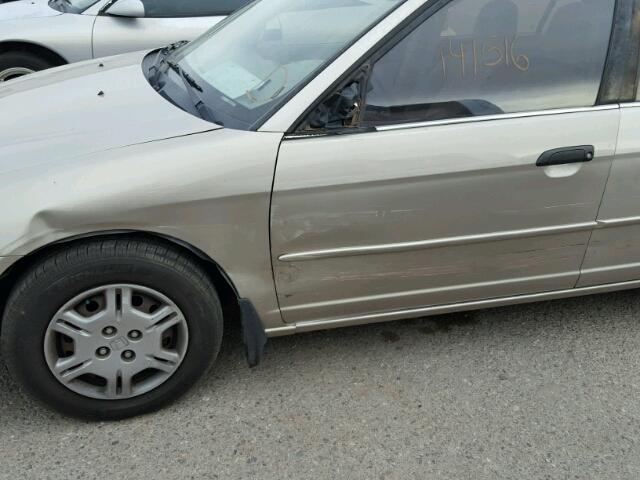 1HGES15501L045872 - 2001 HONDA CIVIC LX GOLD photo 9