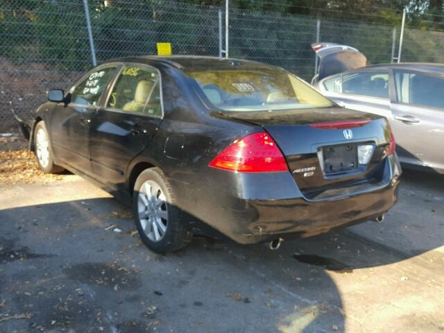 1HGCM66537A061498 - 2007 HONDA ACCORD EX BLACK photo 3