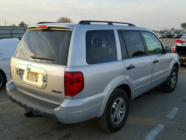 2HKYF18644H542503 - 2004 HONDA PILOT EXL SILVER photo 4