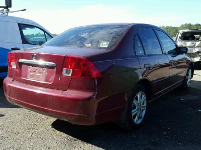 1HGES26713L008242 - 2003 HONDA CIVIC EX BURGUNDY photo 4