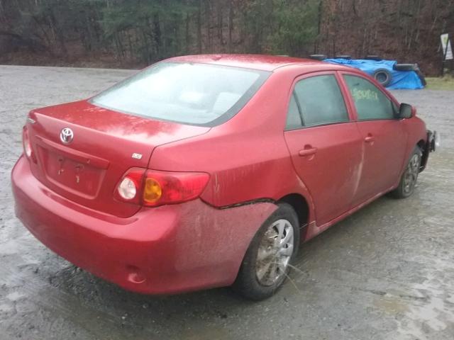 1NXBU40E79Z074789 - 2009 TOYOTA COROLLA BA RED photo 4