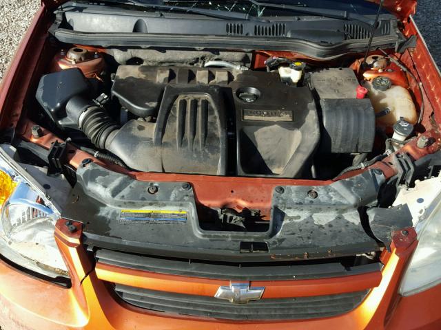 1G1AL55F877184510 - 2007 CHEVROLET COBALT LT ORANGE photo 7