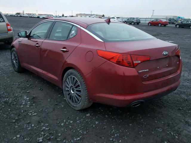 5XXGM4A72DG167499 - 2013 KIA OPTIMA LX RED photo 3