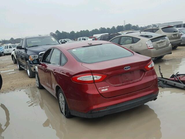 3FA6P0G71DR360429 - 2013 FORD FUSION S RED photo 3