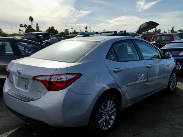 5YFBURHE0FP316403 - 2015 TOYOTA COROLLA L SILVER photo 4