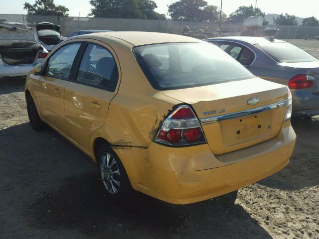 KL1TD56638B047282 - 2008 CHEVROLET AVEO BASE Żółty zdjęcie 3