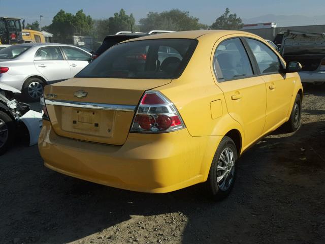 KL1TD56638B047282 - 2008 CHEVROLET AVEO BASE Żółty zdjęcie 4