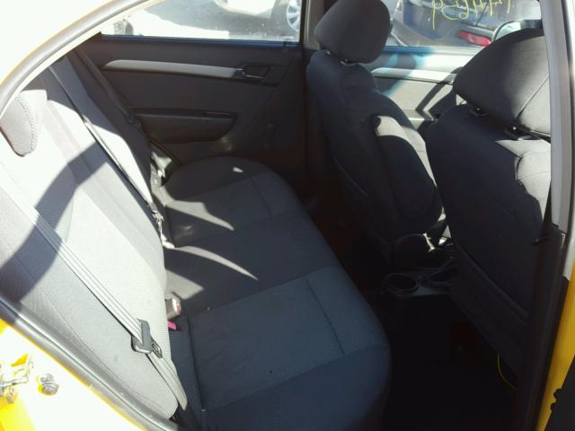 KL1TD56638B047282 - 2008 CHEVROLET AVEO BASE Żółty zdjęcie 6