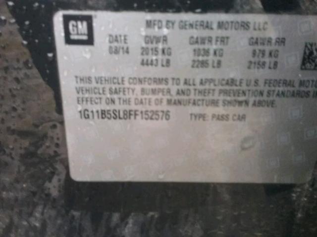 1G11B5SL8FF152576 - 2015 CHEVROLET MALIBU LS GRAY photo 10