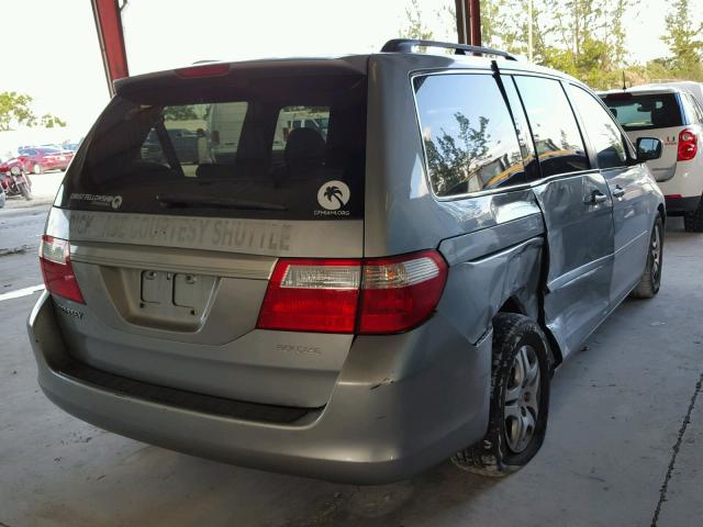 5FNRL386X6B080989 - 2006 HONDA ODYSSEY EX GRAY photo 4