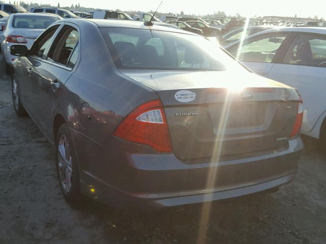 3FAHP0HG5CR367325 - 2012 FORD FUSION SE CHARCOAL photo 3