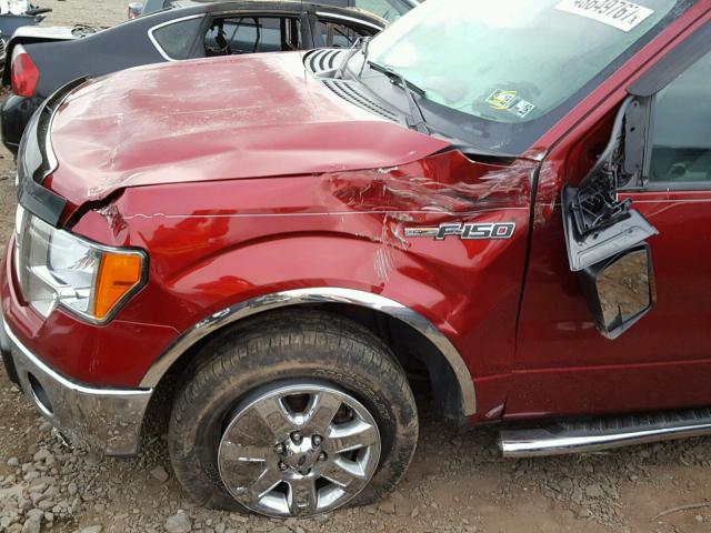 1FTEX1CM9EFB48903 - 2014 FORD F150 SUPER RED photo 9