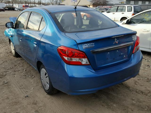 ML32F3FJ0HHF11445 - 2017 MITSUBISHI MIRAGE G4 BLUE photo 3