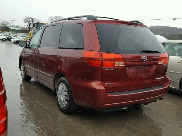 5TDZA23C54S050014 - 2004 TOYOTA SIENNA CE RED photo 3